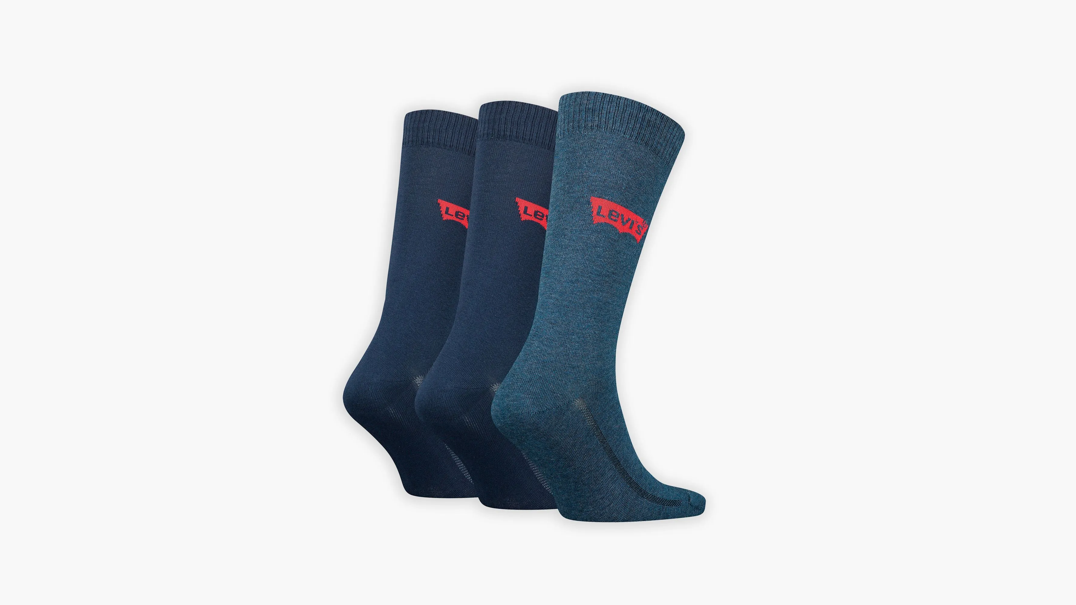 Calcetines De Altura Estándar Levi's® De Algodón Reciclado Con El Logo Batwing: Paquete De 3